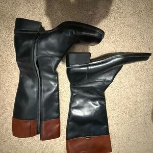 Black and Brown Leather Boots